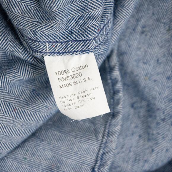 Gitman Bros Vintage Button Down Shirt herringbone blue size Small - Picture 6 of 7